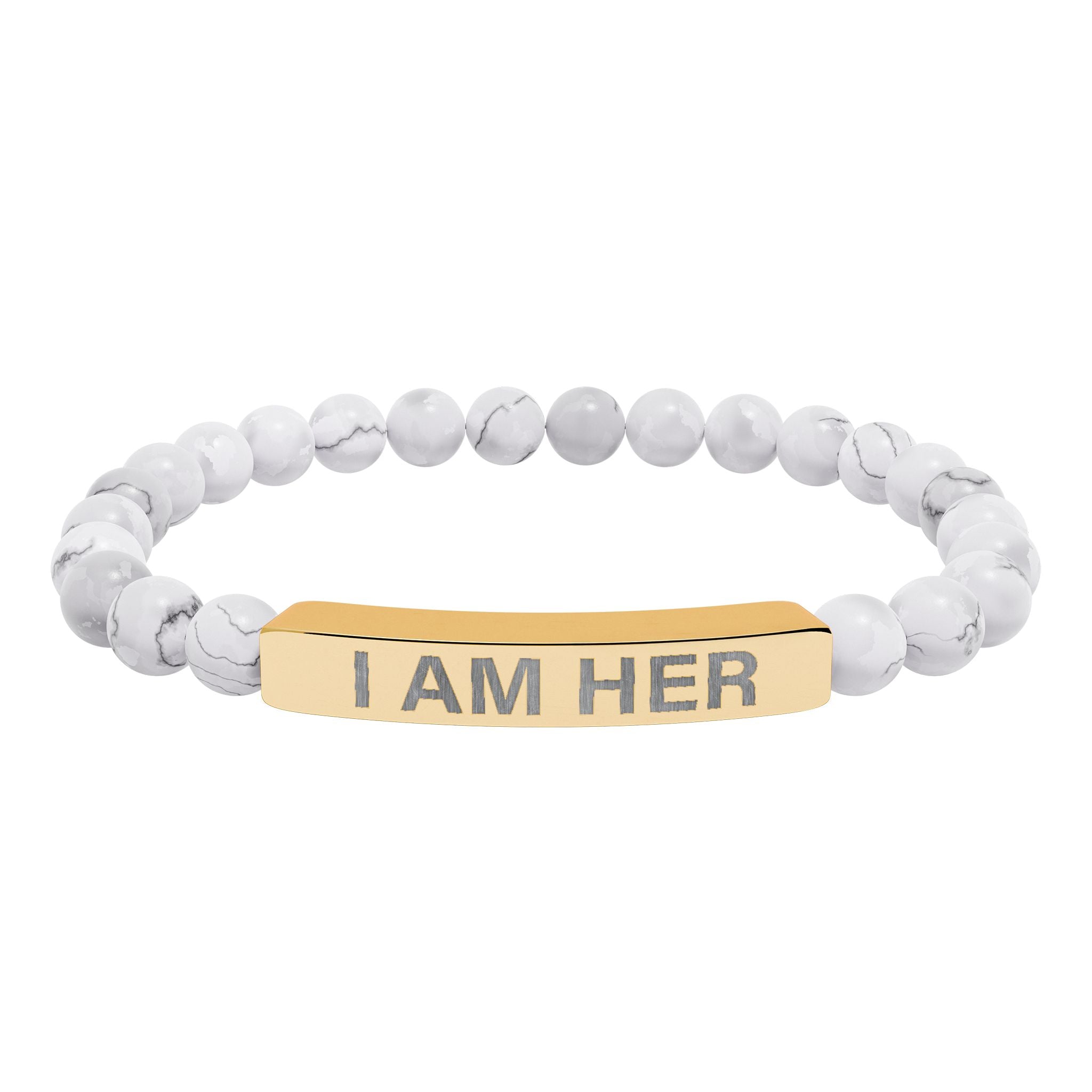 I Am Her Stretch Bead Bracelet