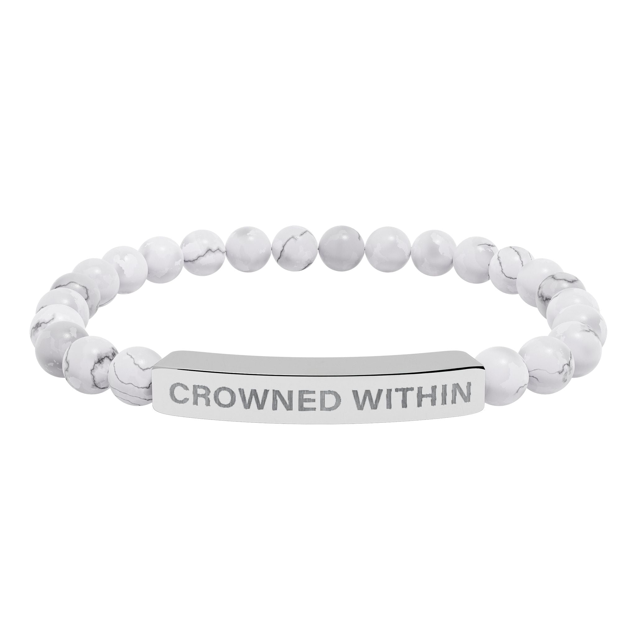 Crowned Within Stretch Beaded Bracelet