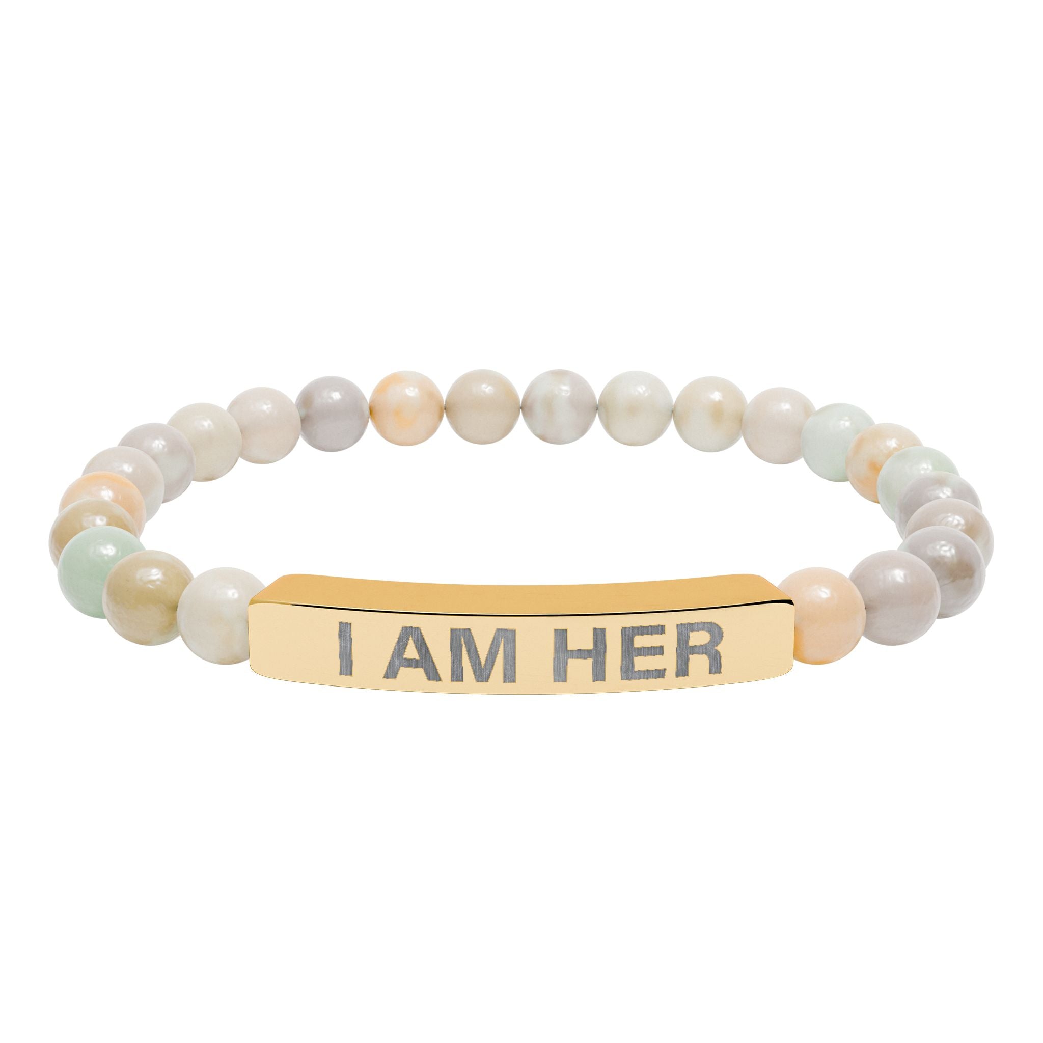 I Am Her Stretch Bead Bracelet