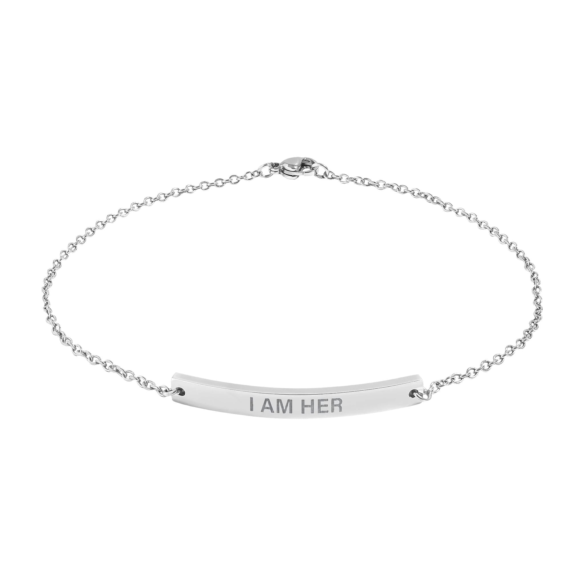 I Am Her Curved Bar Anklet