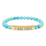 I Am Her Stretch Bead Bracelet
