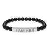 I Am Her Stretch Bead Bracelet