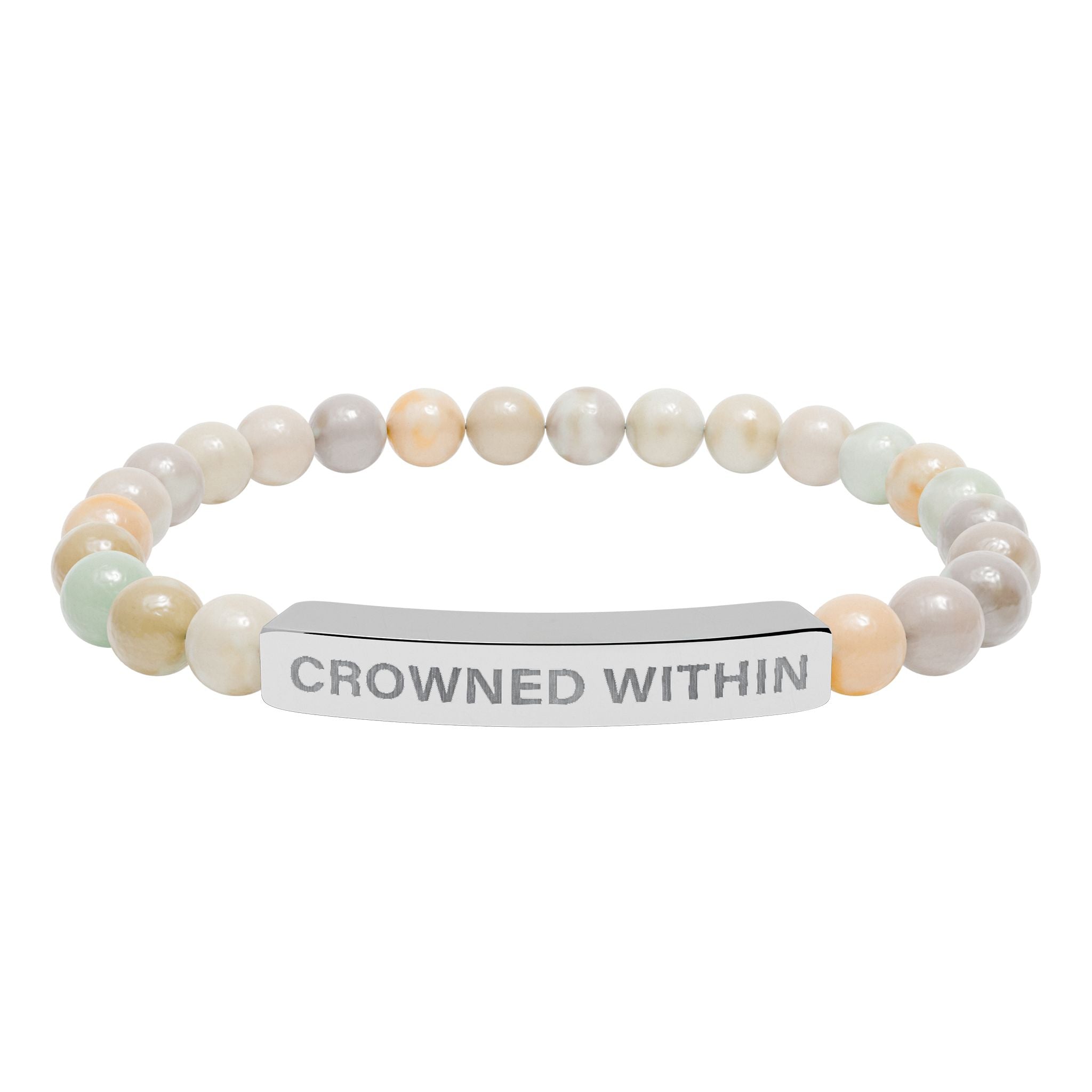 Crowned Within Stretch Beaded Bracelet