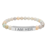 I Am Her Stretch Bead Bracelet