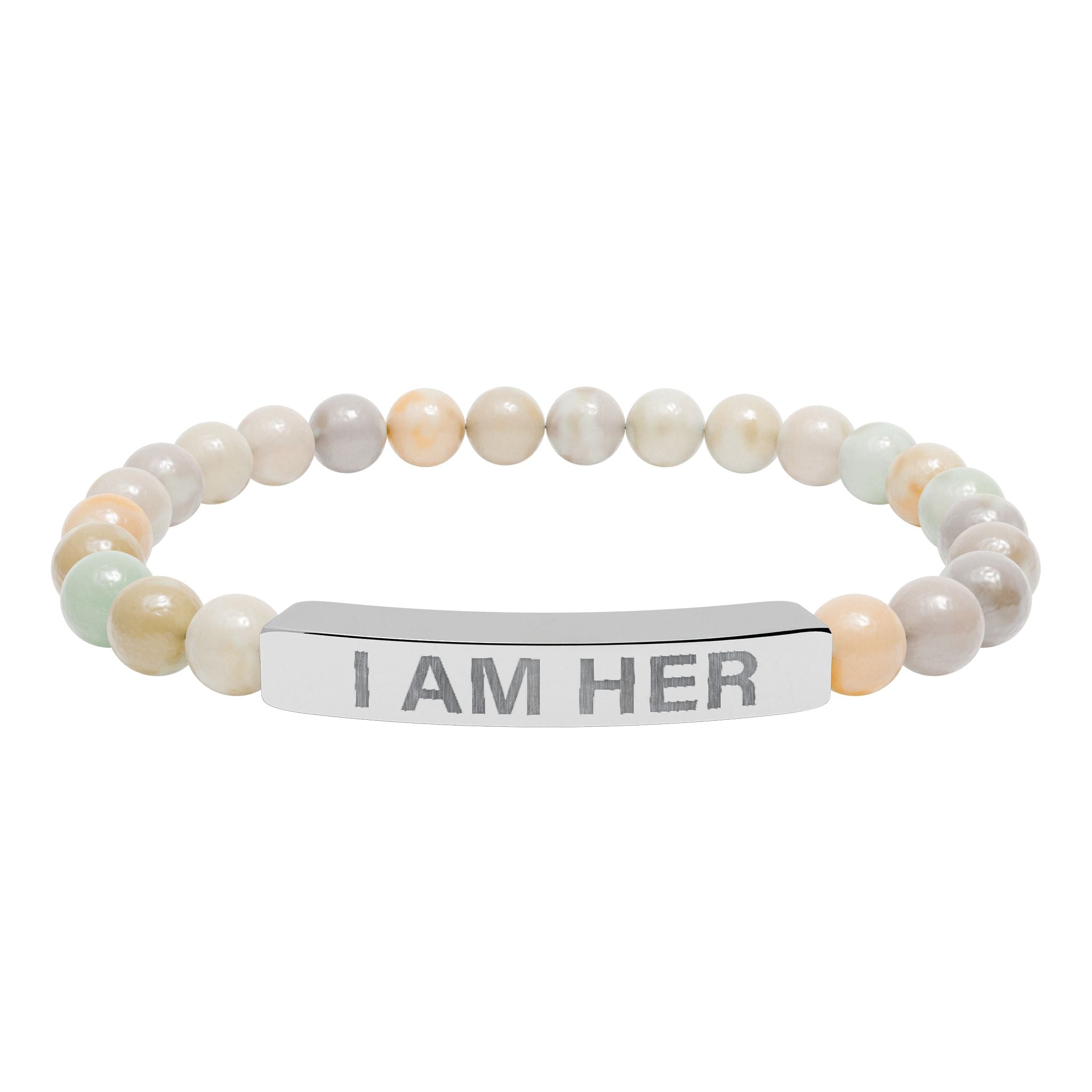 I Am Her Stretch Bead Bracelet