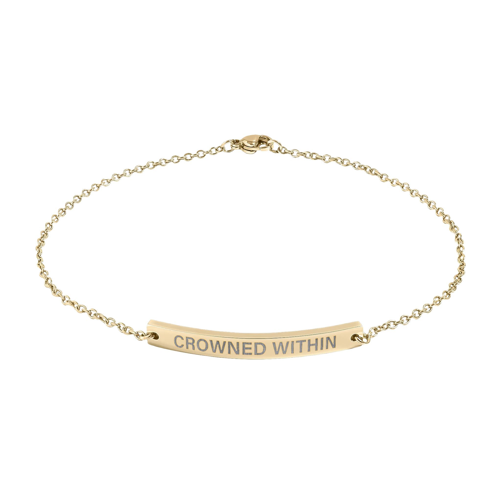 Crowned Within Curved Bar Anklet