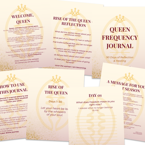 Queen Frequency Journal — 90 Days of Reflection & Healing