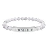 I Am Her Stretch Bead Bracelet