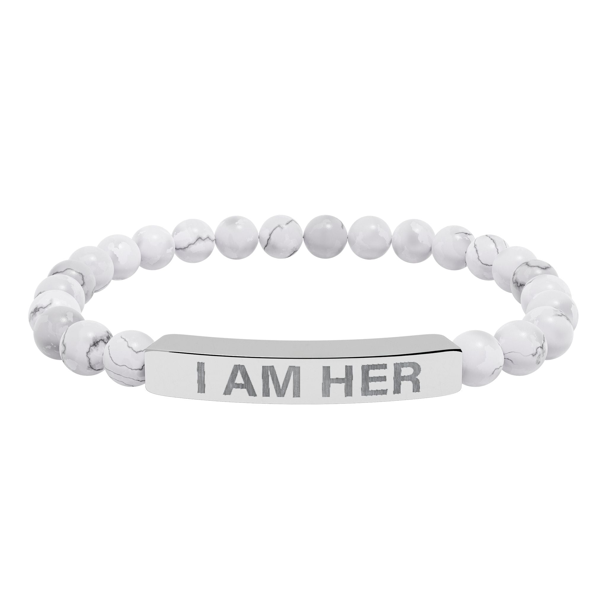 I Am Her Stretch Bead Bracelet