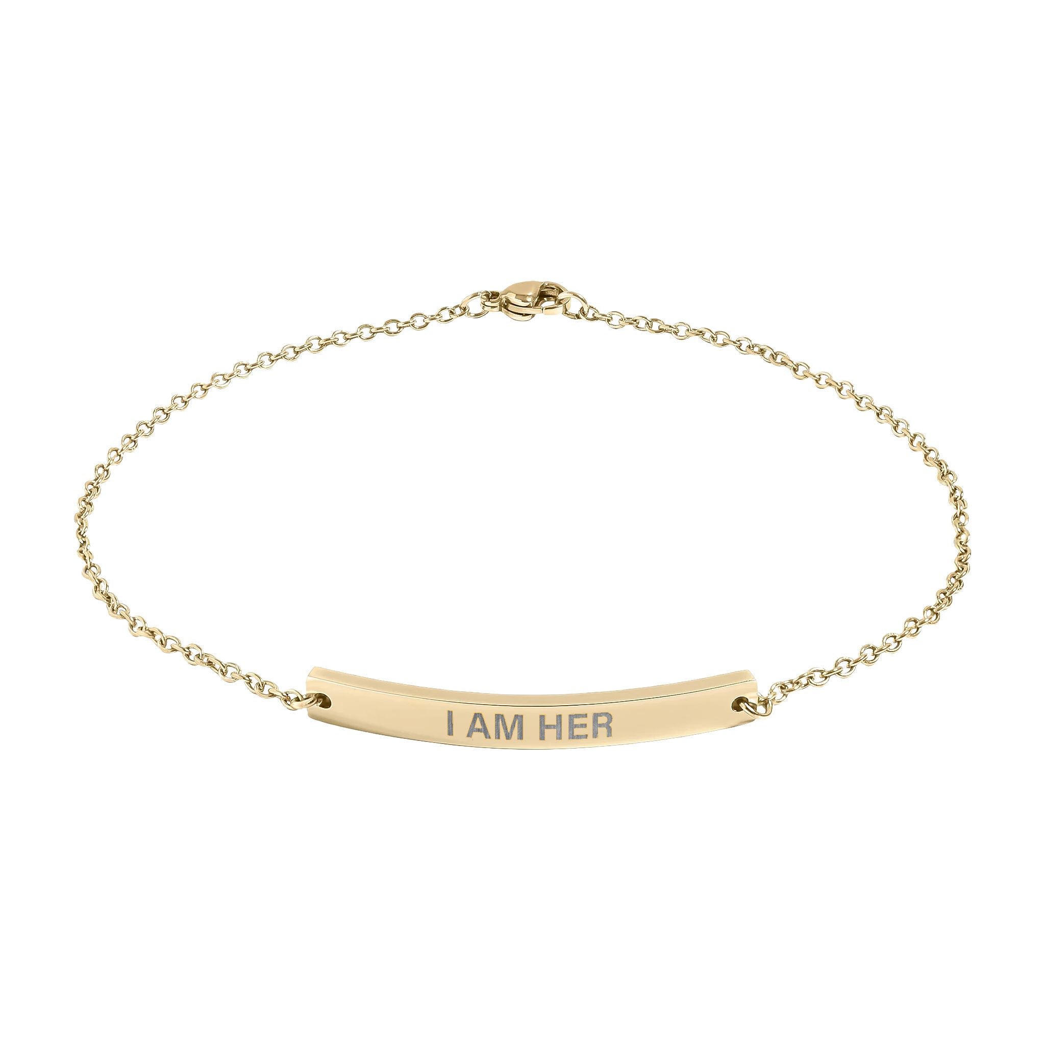I Am Her Curved Bar Anklet