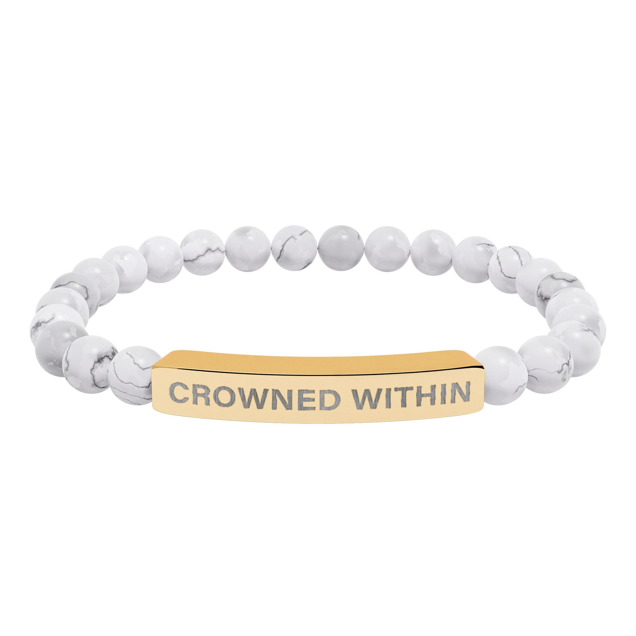 Crowned Within Stretch Beaded Bracelet