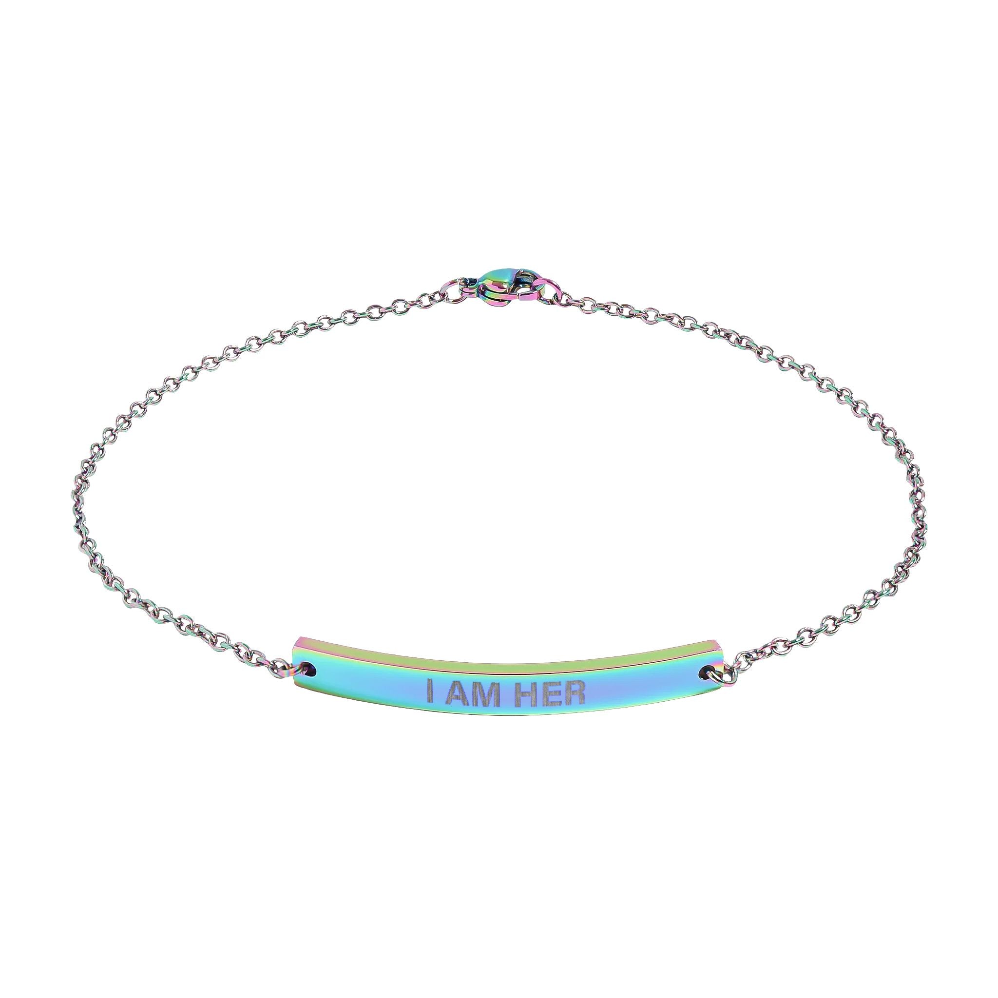 I Am Her Curved Bar Anklet