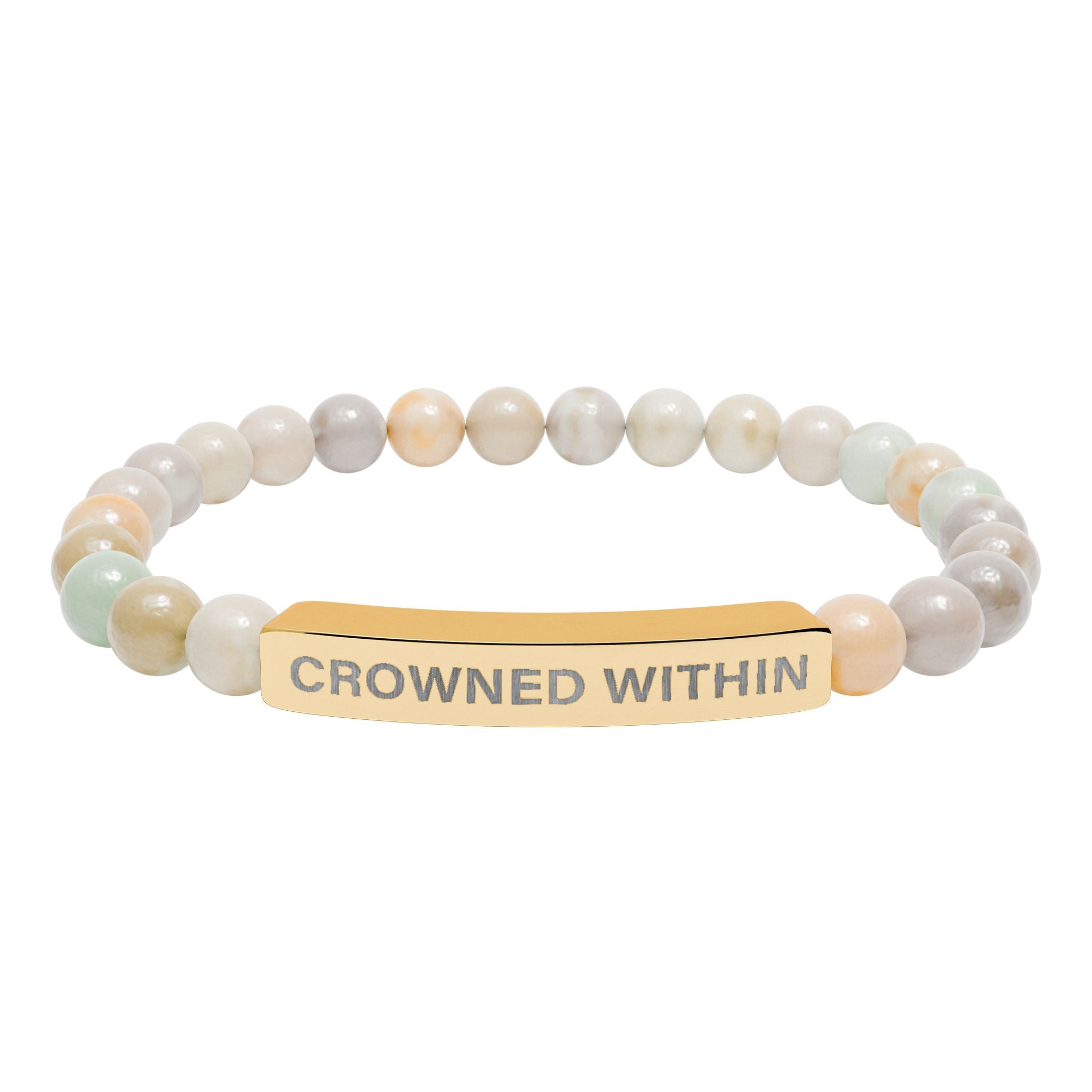 Crowned Within Stretch Beaded Bracelet