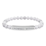Crowned Within Stretch Beaded Bracelet