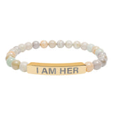 I Am Her Stretch Bead Bracelet