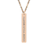 Know Your Worth Bar Necklace