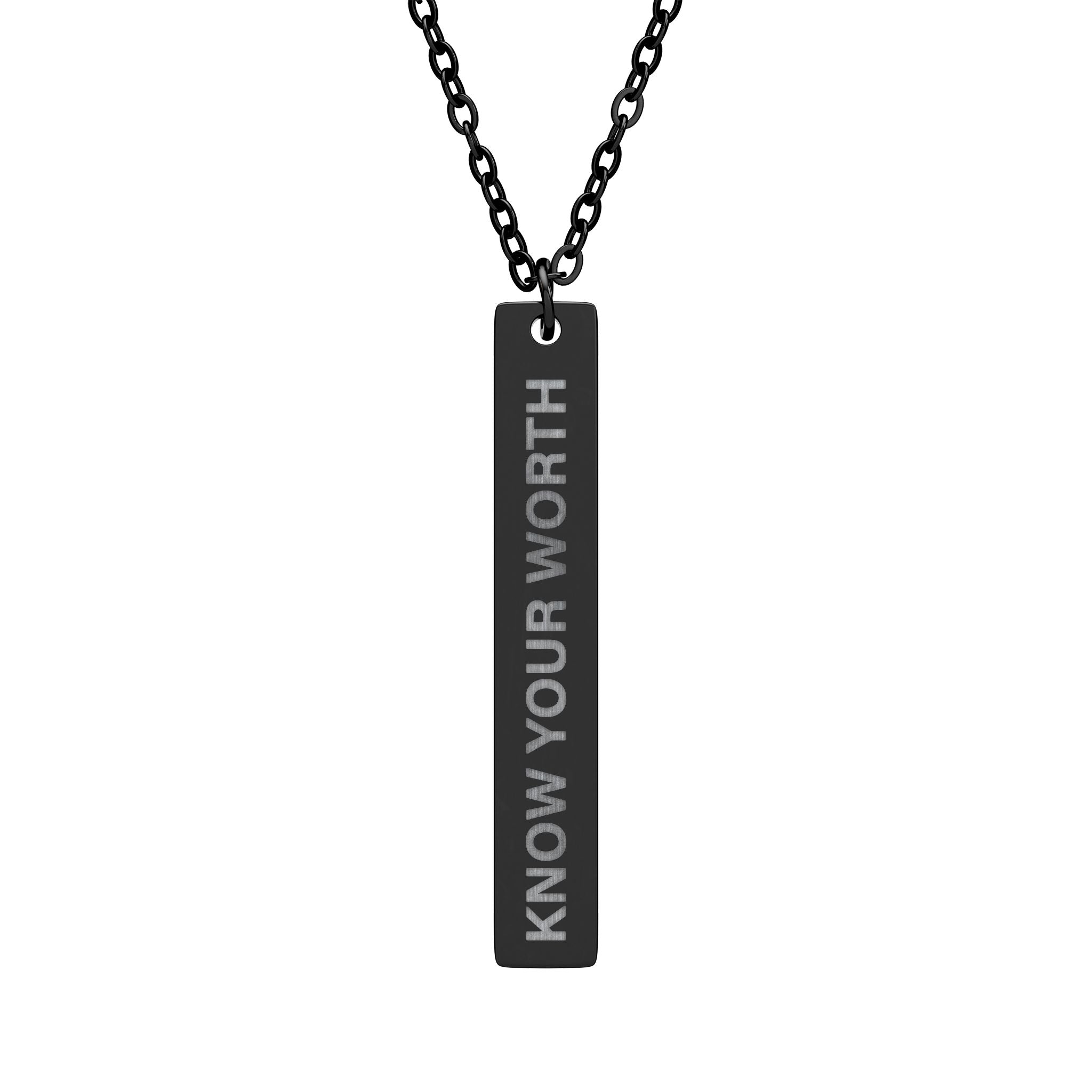 Know Your Worth Bar Necklace