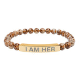 I Am Her Stretch Bead Bracelet