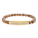 Crowned Within Stretch Beaded Bracelet