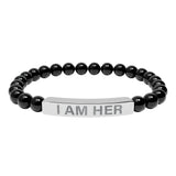 I Am Her Stretch Bead Bracelet
