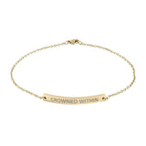Crowned Within Curved Bar Anklet