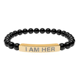 I Am Her Stretch Bead Bracelet