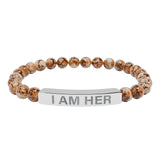 I Am Her Stretch Bead Bracelet