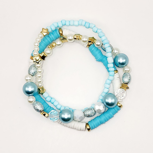 Bestie Blue Beaded Stretch Bracelet - Kawaii Kueens