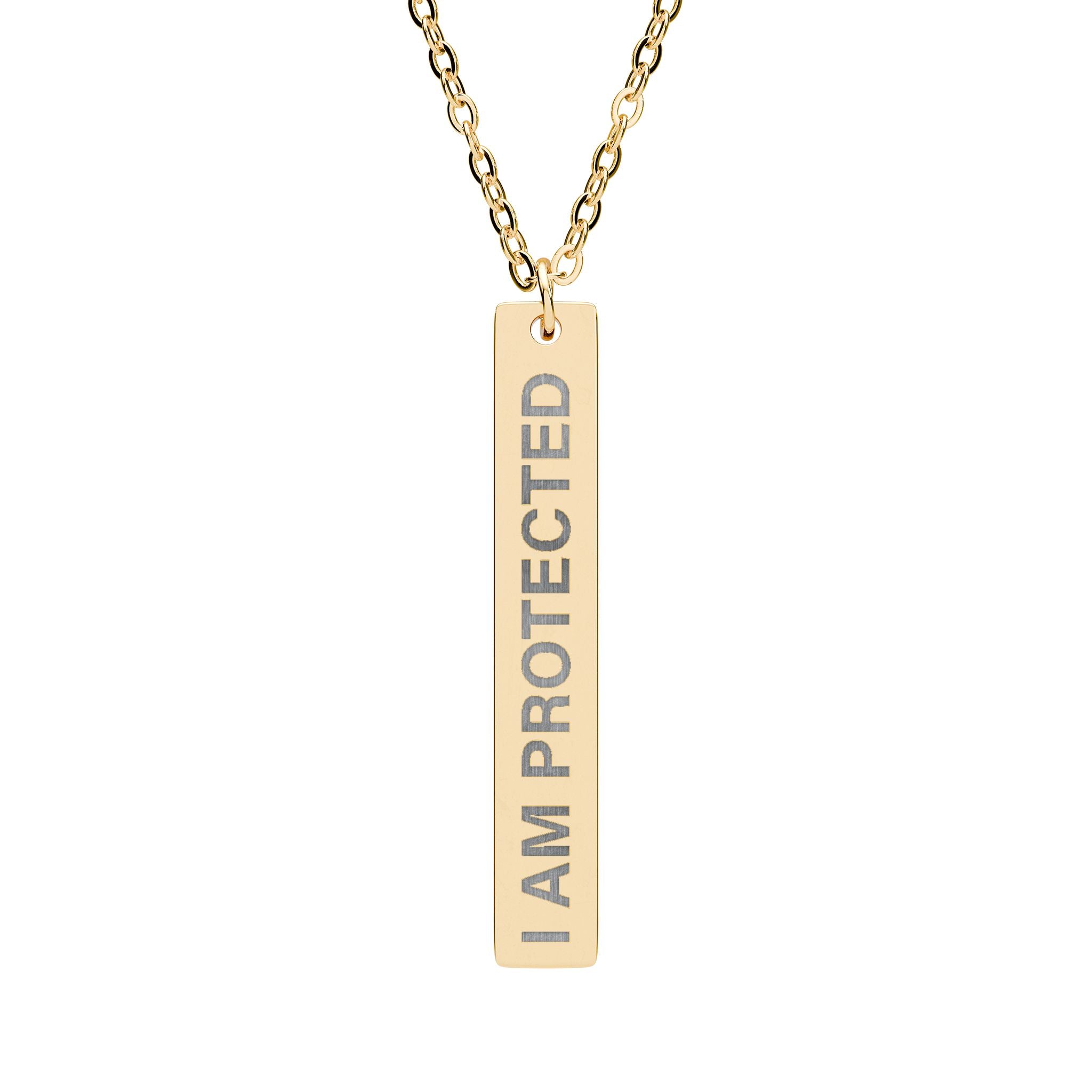 I Am Protected Bar Necklace