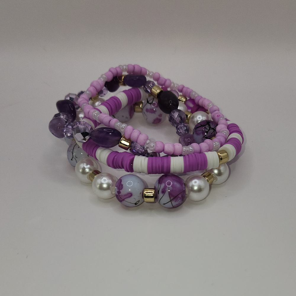 Lavender Luxe Beaded Stretch Bracelet