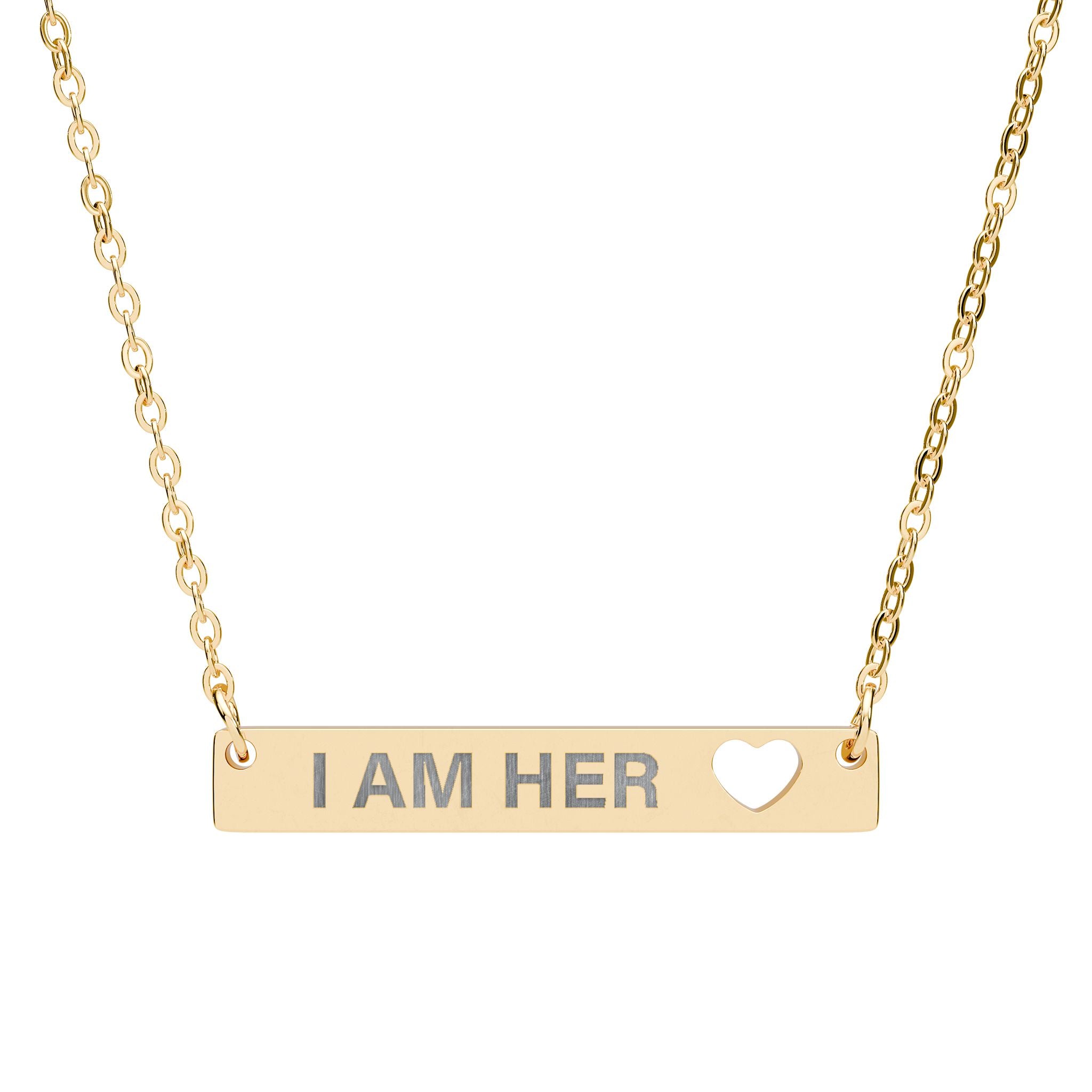 I Am Her Heart Bar Necklace