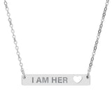 I Am Her Heart Bar Necklace