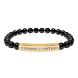 Crowned Within Stretch Beaded Bracelet
