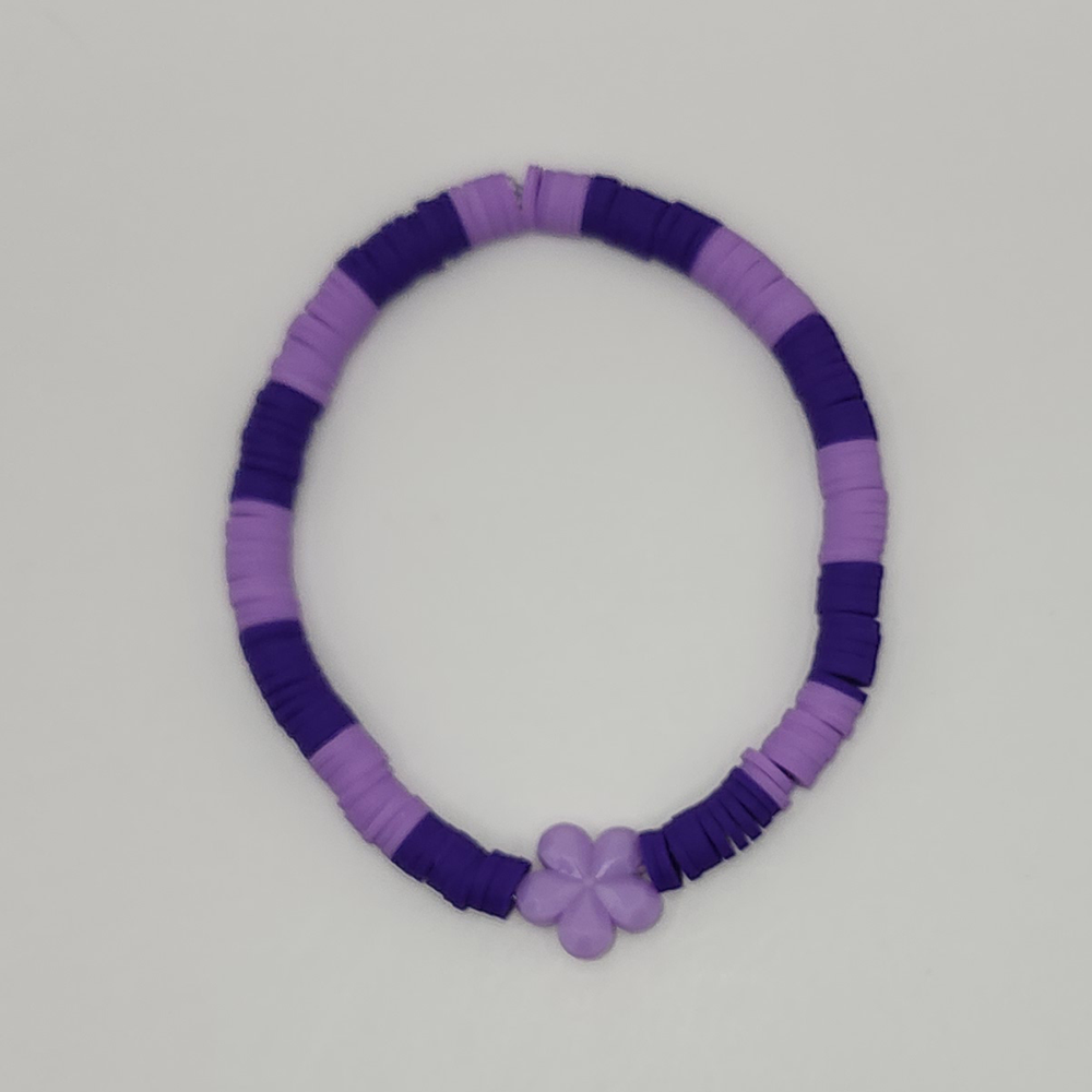 Lavender Clay Beaded Stretch Bracelet