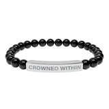 Crowned Within Stretch Beaded Bracelet