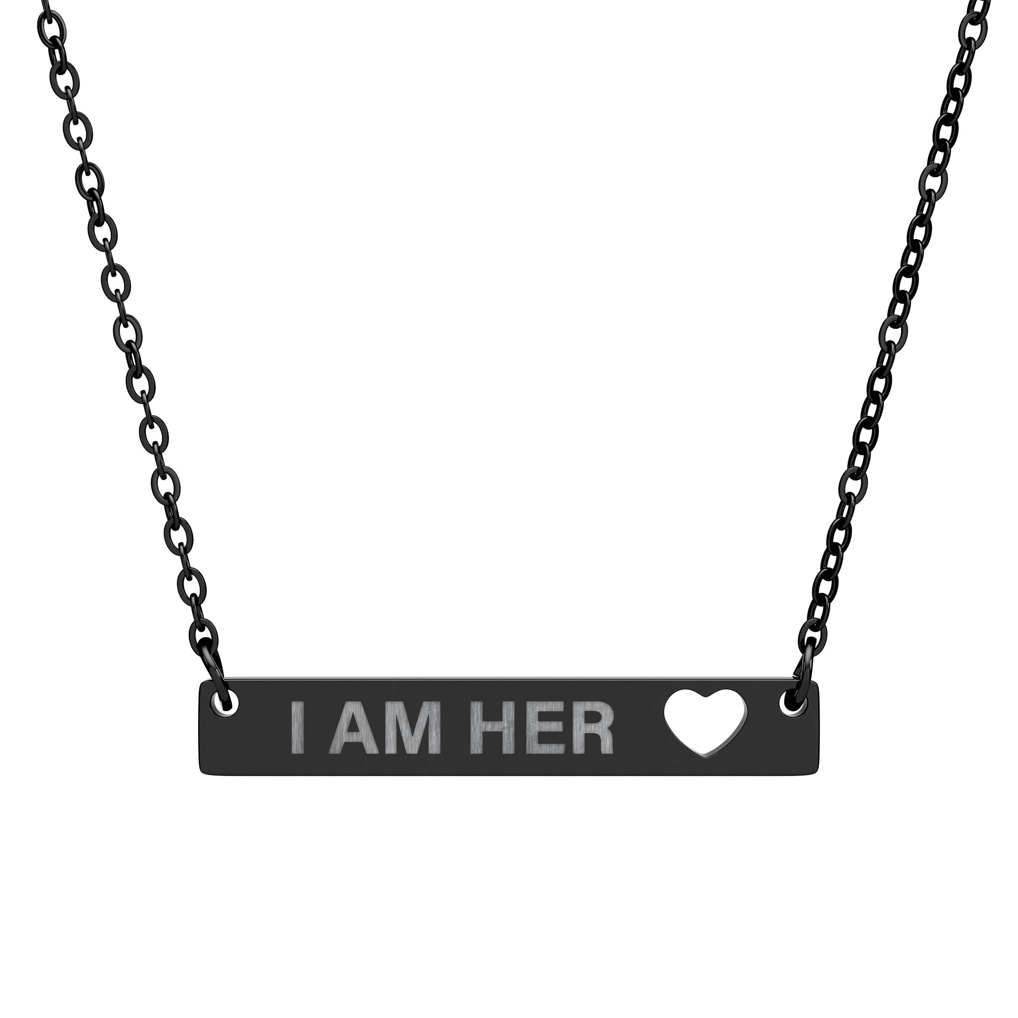 I Am Her Heart Bar Necklace