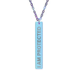 I Am Protected Bar Necklace