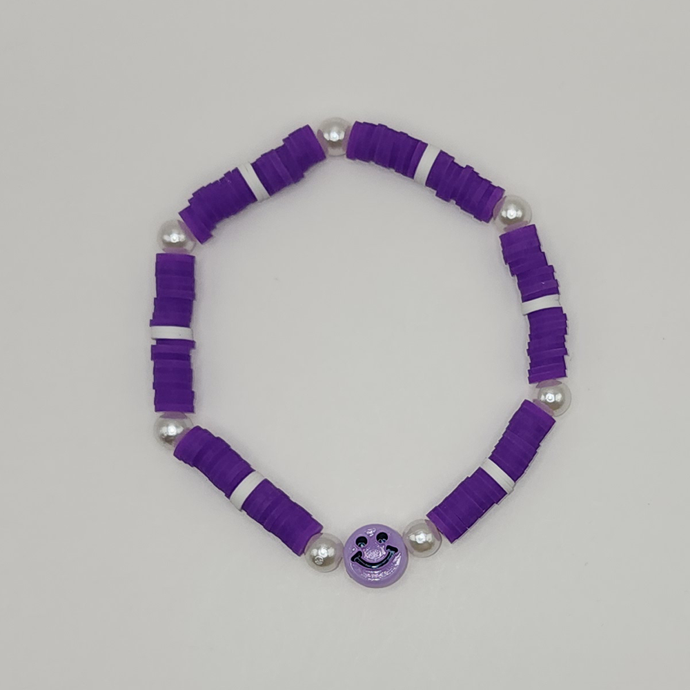 Lavender Clay Beaded Stretch Bracelet