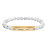 Crowned Within Stretch Beaded Bracelet