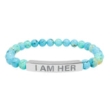 I Am Her Stretch Bead Bracelet