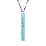 Know Your Worth Bar Necklace