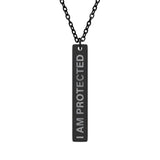 I Am Protected Bar Necklace