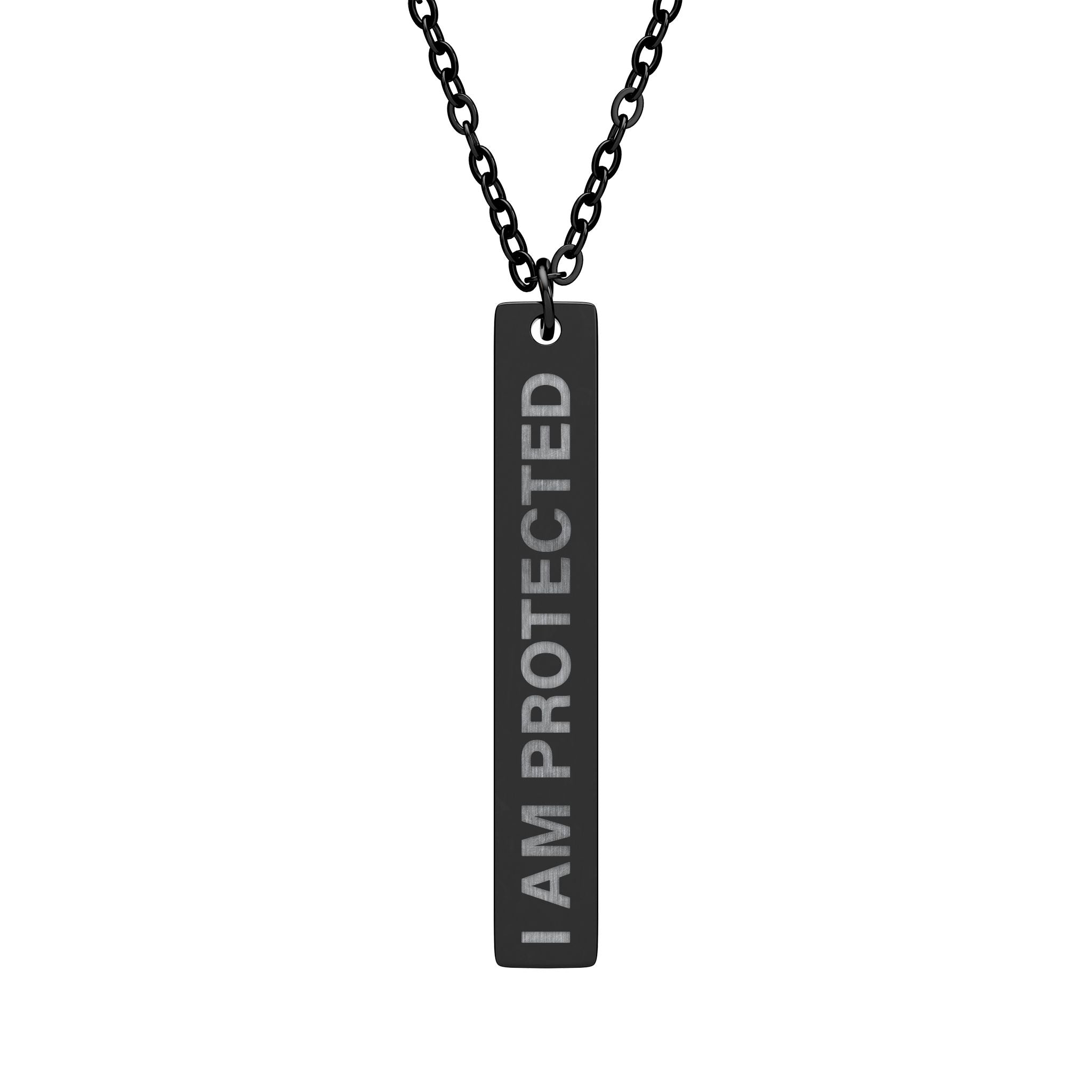 I Am Protected Bar Necklace