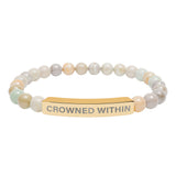Crowned Within Stretch Beaded Bracelet