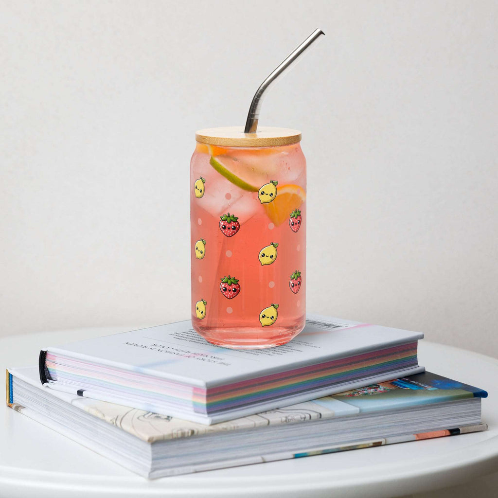 Strawberry Lemonade Can-Shaped Glass