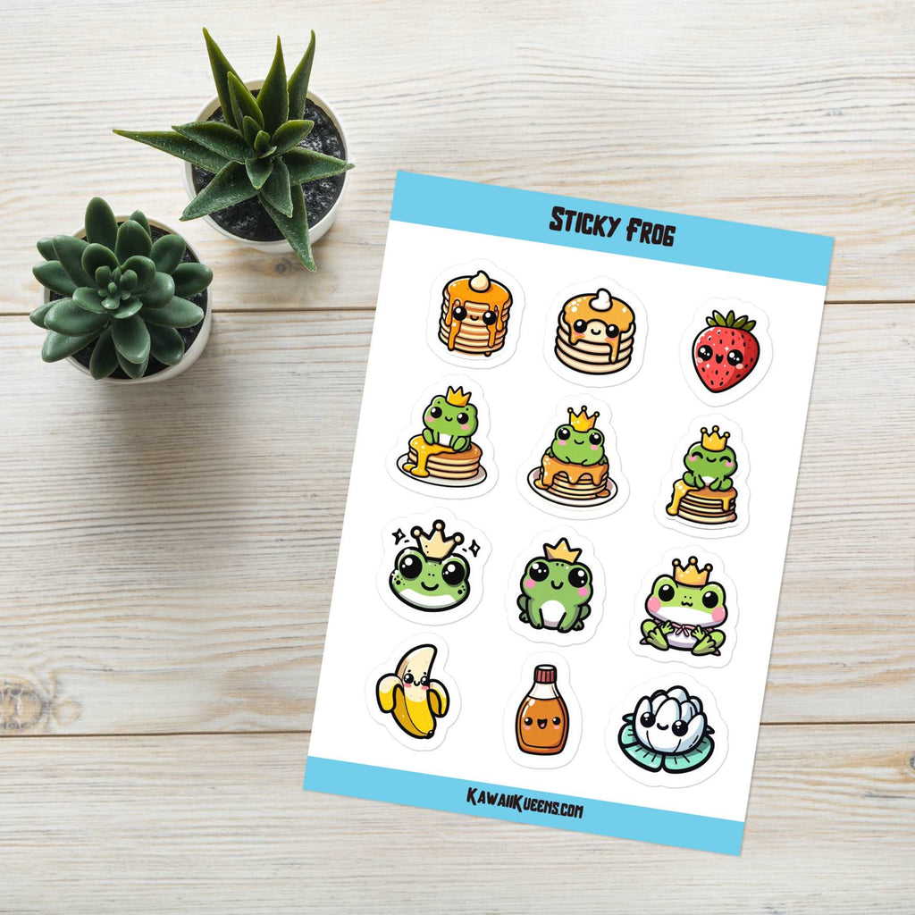 Sticky Frog Sticker Sheet