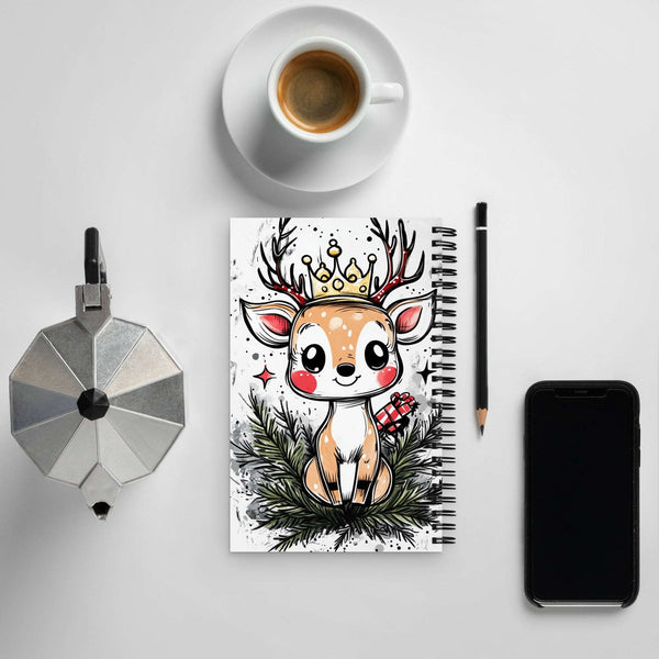 Christmas Reindeer Spiral Notebook