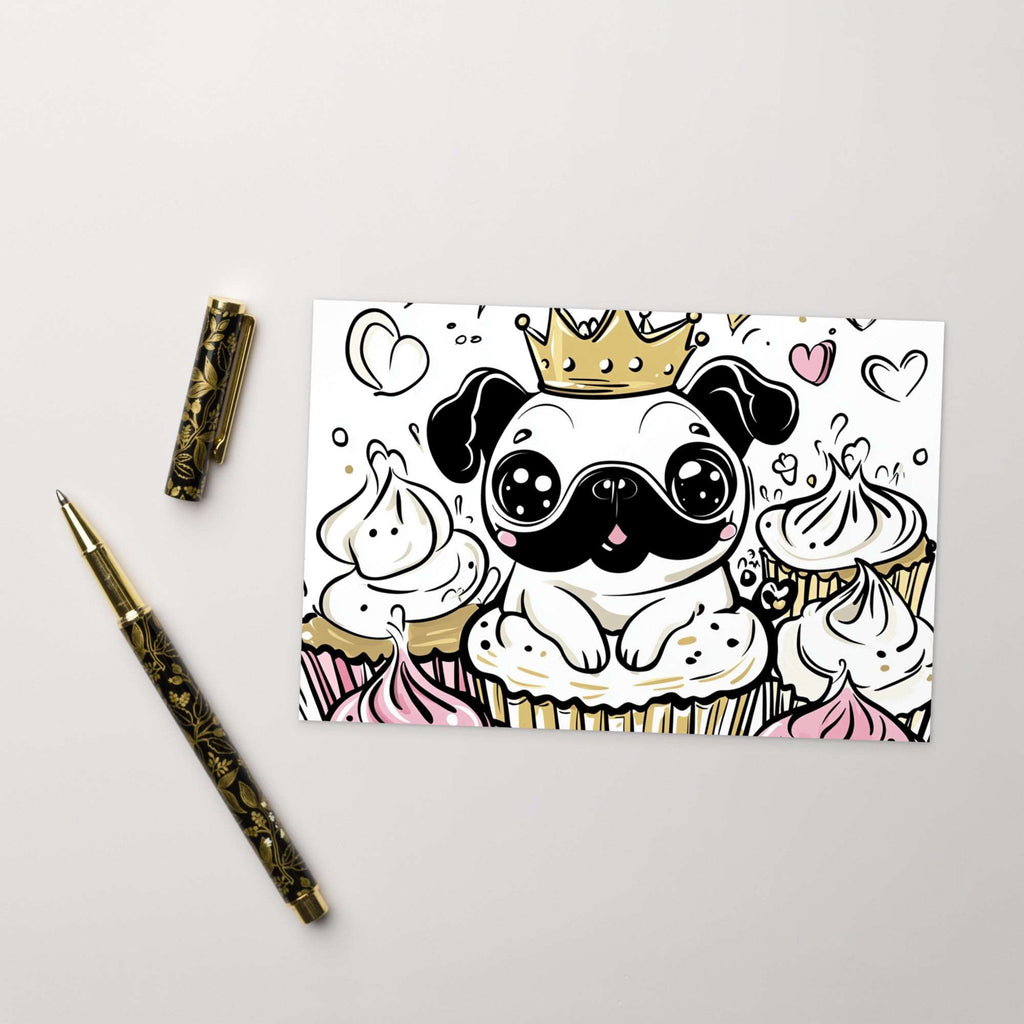 Pretty Paws Pug Standard Postcard